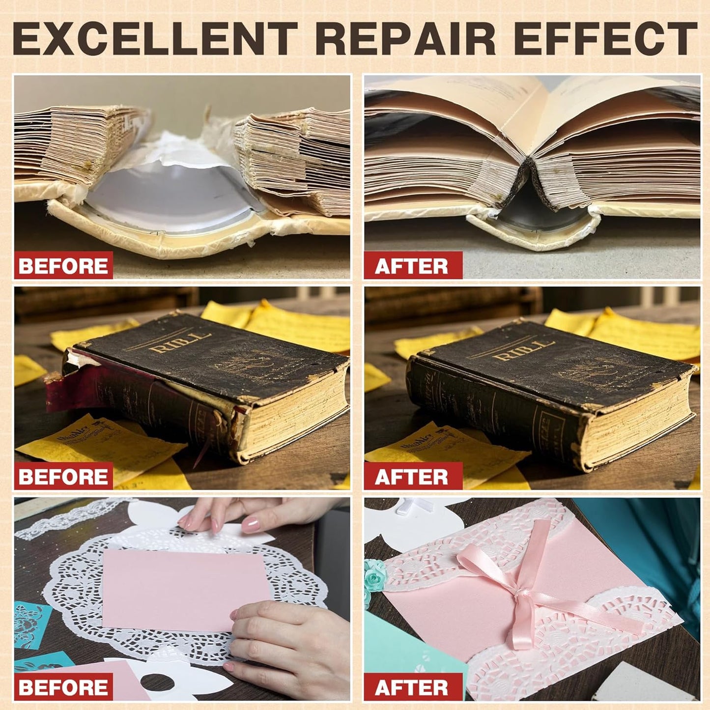 Book Glue, Dries Clear & Flexible Book Binding Glue Adhesive, Used for Bookbinding and Book Repair, Book Nook, Framing, Collages, Paper Art and Crafts - 60ml