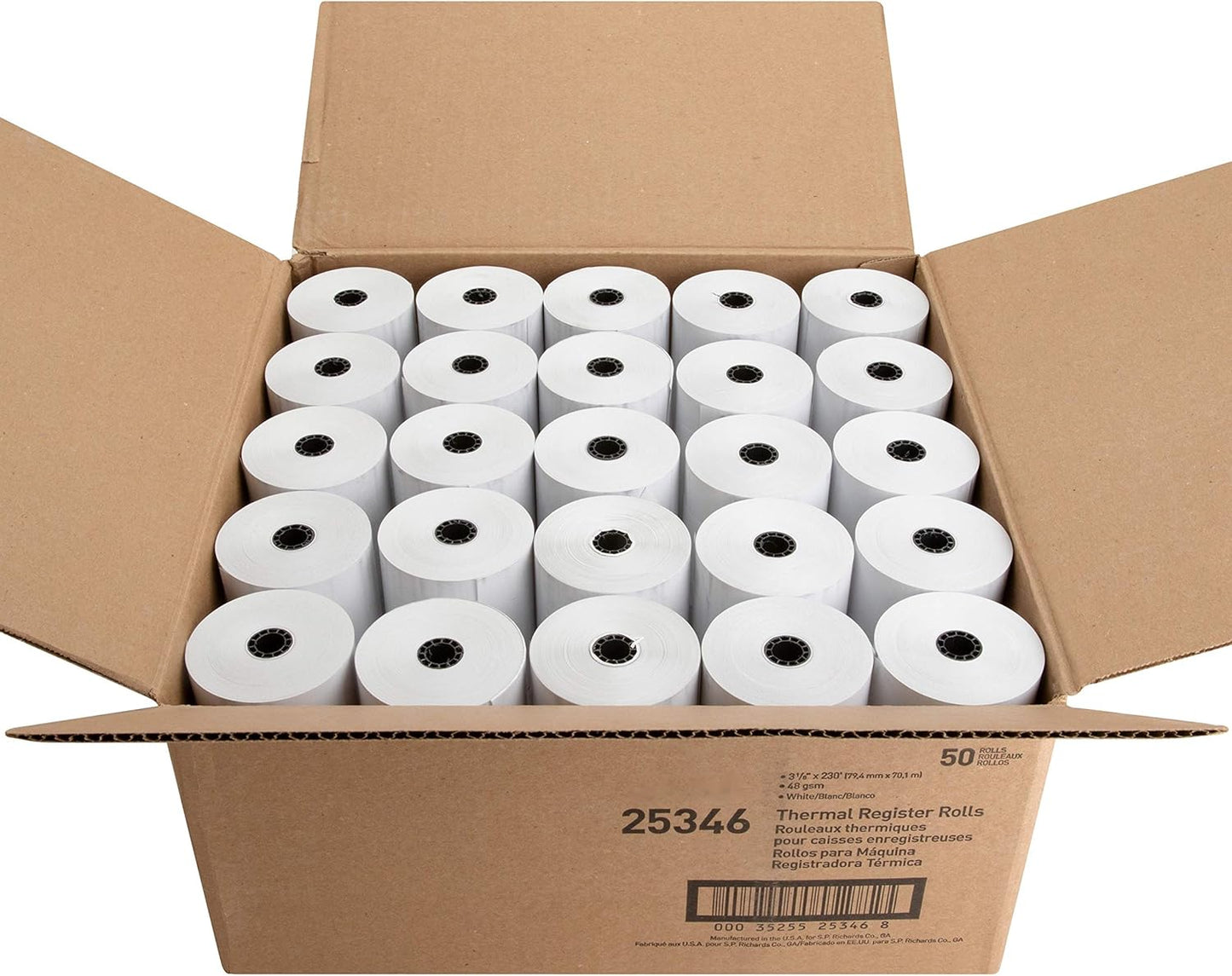 Business Source Thermal Receipt Paper Rolls - Premium Quality 3 1/8" x 230 ft Thermal Paper with 7/16" Core - Crystal Clear Print Technology