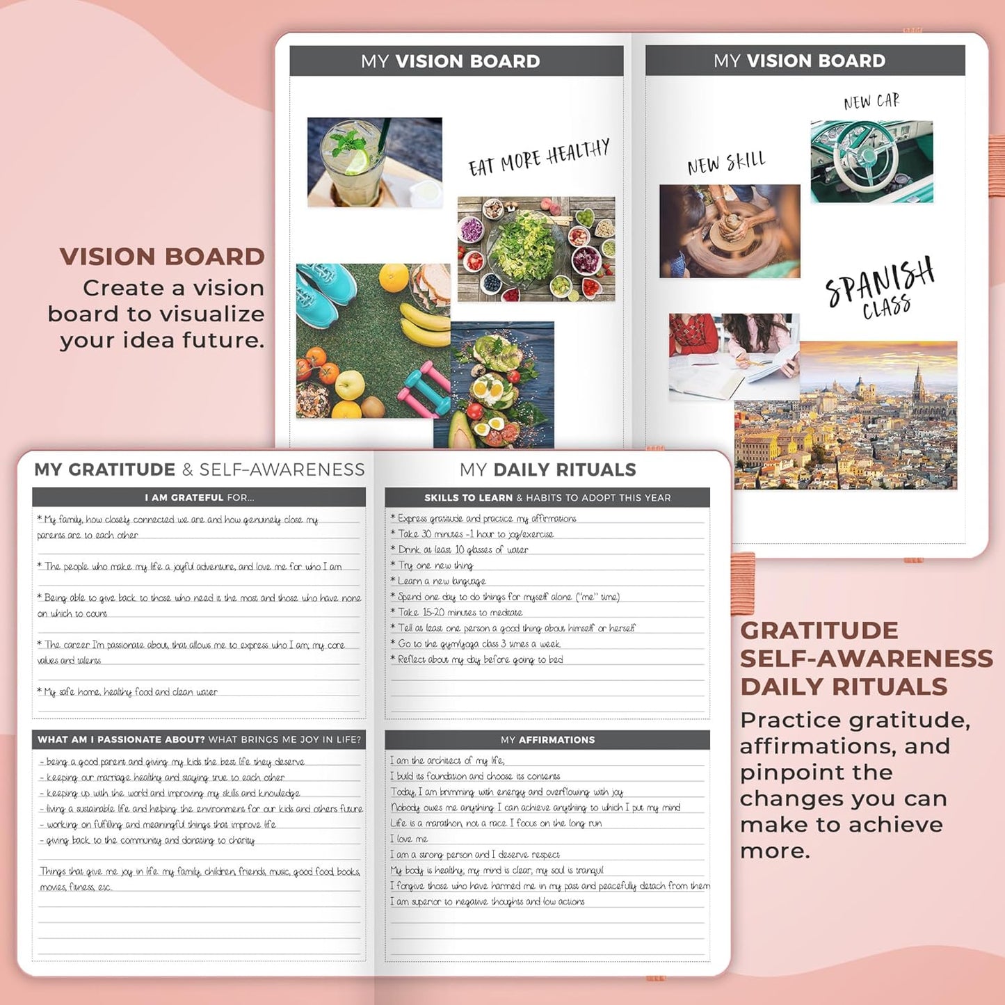 Clever Fox Planner – Undated Weekly & Monthly Planner for Productivity, Time Management & Goals – Organizer Journal – A5 (Peach Pink)