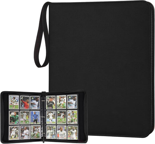 9 Pocket Card Binder, Premium Zip Trading Card Binder, 720 Double Sided Pocket PU Card Collection Binder, Collector Card Album, Card Folder for MTG, TCG, Sports Cards, Game Cards (Black1)