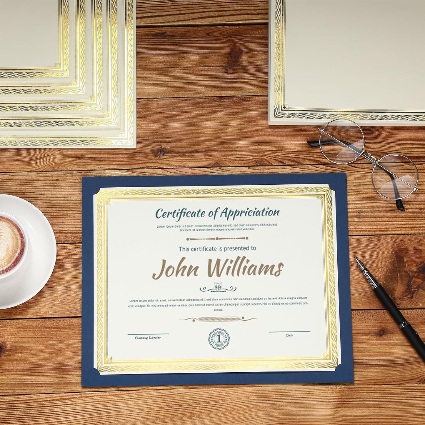 Certificate Paper 8.5 x 11 for Printing Blank Award Certificate for Graduation Diploma Achievement Participation Award Document (200pcs,Gold)