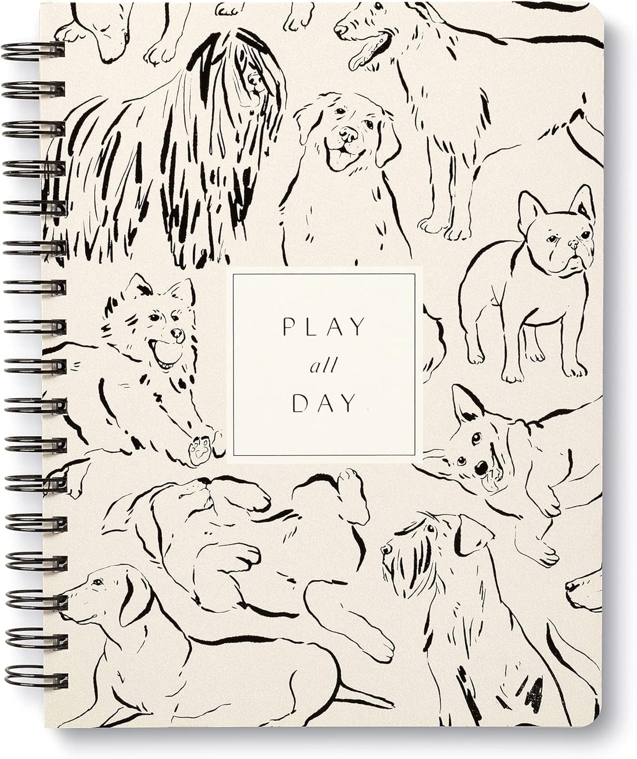Compendium Spiral Notebook - Play All Day — A Designer Spiral Notebook with 192 Lined Pages, College Ruled, 7.5”W x 9.25”H