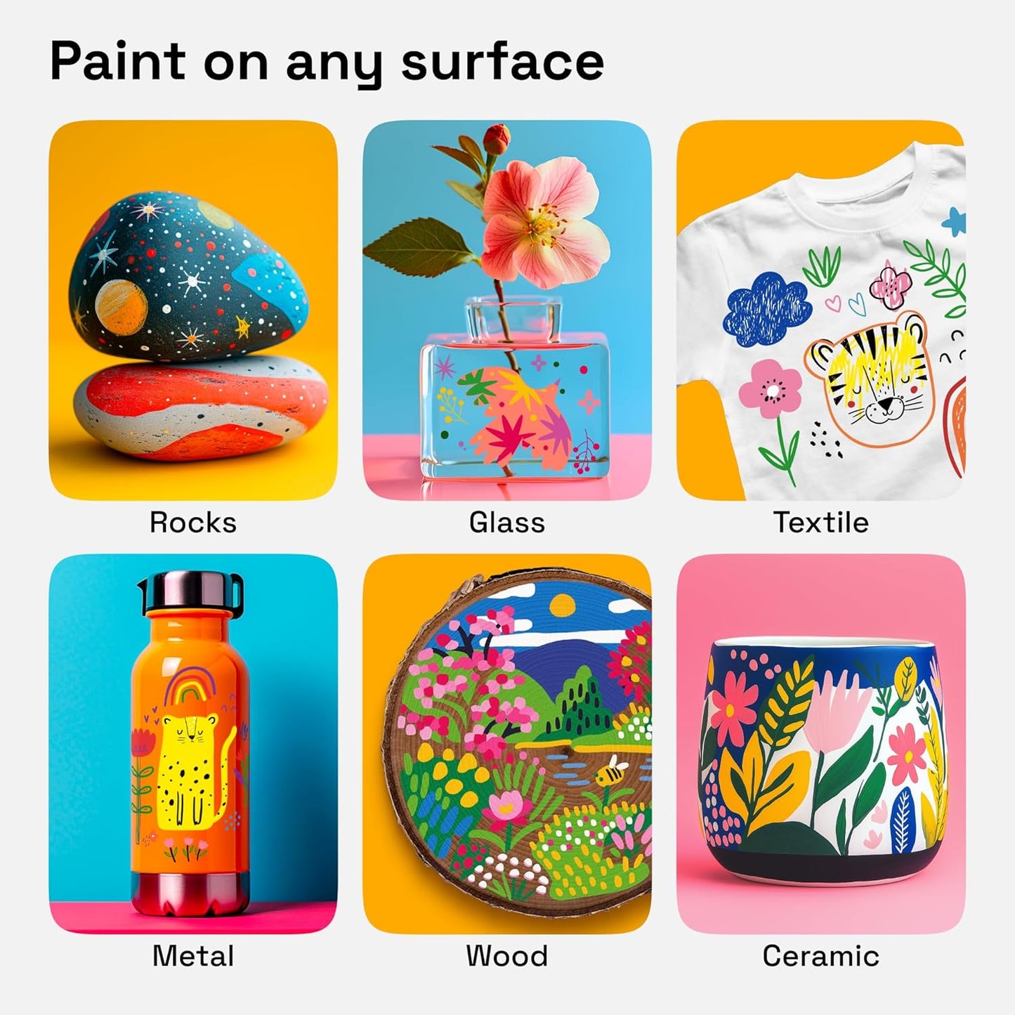 ARTISTRO Vibrant Acrylic Paint Markers for Rock, Fabric, Glass, Wood, Paper, Ceramic, Canvas & More - 60 Dual-Tip Paint Pens (Dot & Fine) - Quick Dry, Teacher Classrooms Must Have, Drawing Markers