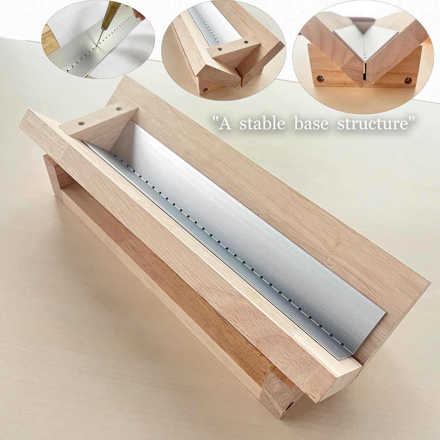 Bookbinding Punching Cradle with Aluminum Piercing Guide, with a Copper Awl, Signature Punching Tool Set for Bookbinding Kit, for Book DIY Crafts, Polished Smooth Surface, Easy to Use Guide