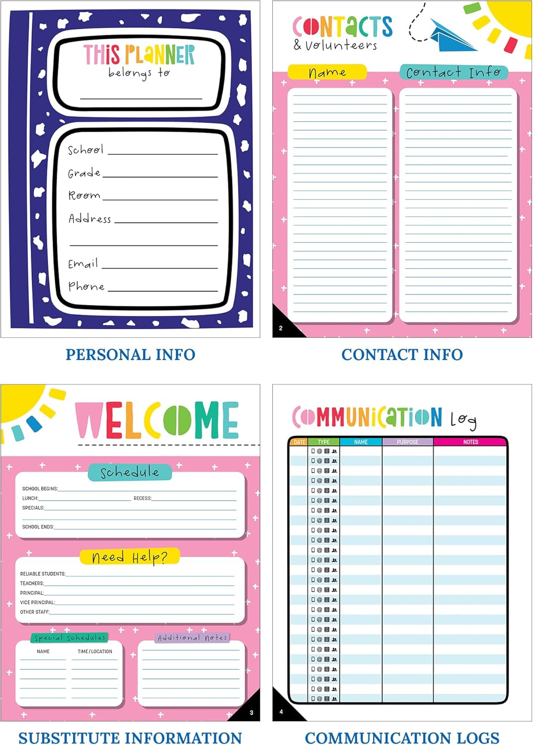Carson Dellosa Happy Place Teacher Planner 2025-2026, Undated 8" x 11" Lesson Plan Book With Retro Stickers, Class Schedule, Weekly Calendar, Classroom Must Haves, Homeschool and School Supplies