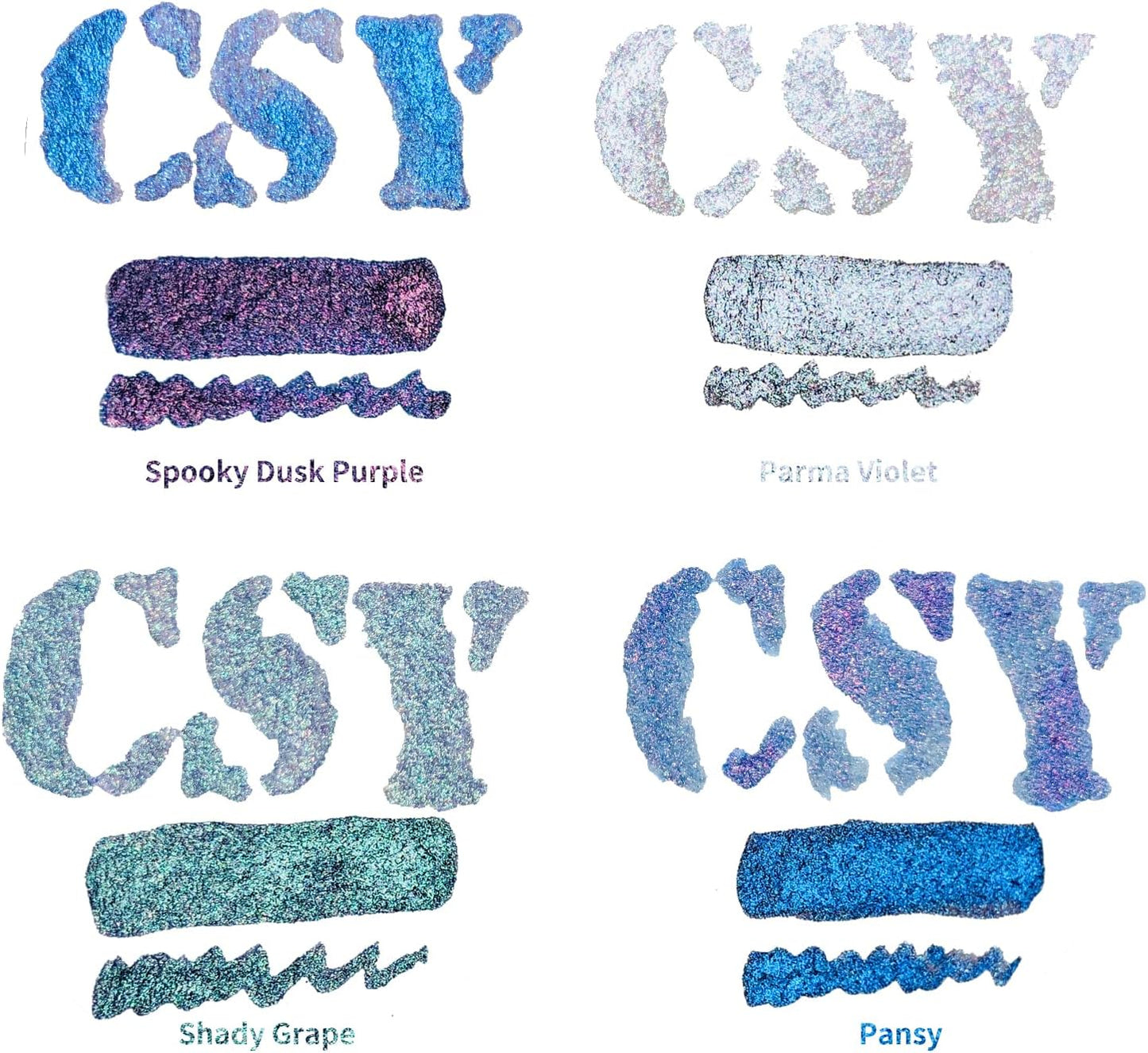 CSY art gallery Pearlescent Liquid Acrylic Ink Bottle -Shimmering Purple Permanent Calligraphy Inks-Finest Liquid, High Color Metallic Paint(Lavender Manor Set)