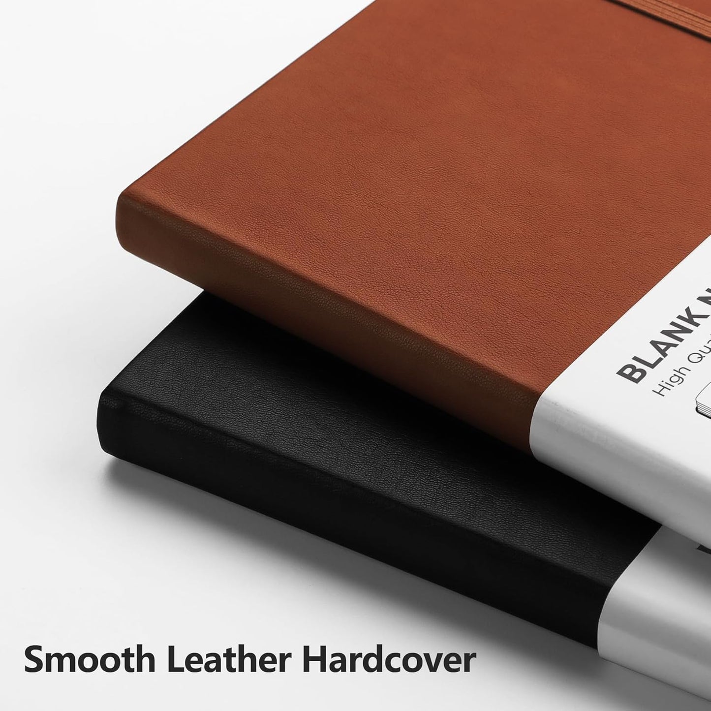 RETTACY Blank Journal Notebook, 192 Pages, A5 Medium Size (5.7'' x 8.3''), Leather Hardcover, 100 GSM Thick Paper, for Sketching, Drawing, Painting (Brown)