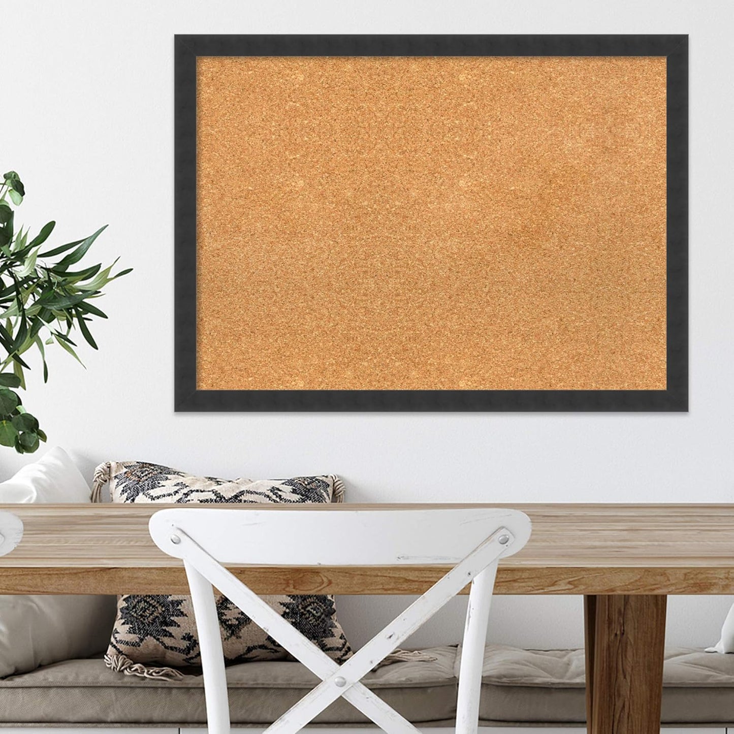 Amanti Art Natural Cork Board for Wall, 22x30 Vision Board with Black Wood Frame, Medium Corkboard Office Decor for Home Organization, Modern Contemporary Corkboard Pinboard to display items for home
