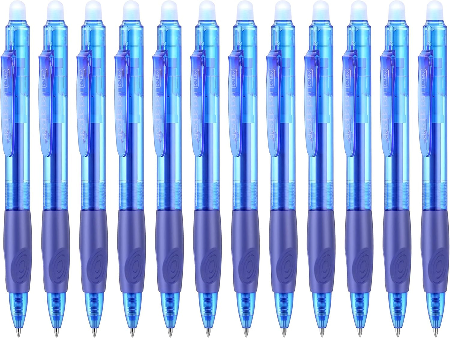 Aozora Erasable Pens Click Fine Point 0.7 mm Retractable Erasable Gel Pens for Completing Sudoku and Crossword Puzzles 12 Pack (Blue)