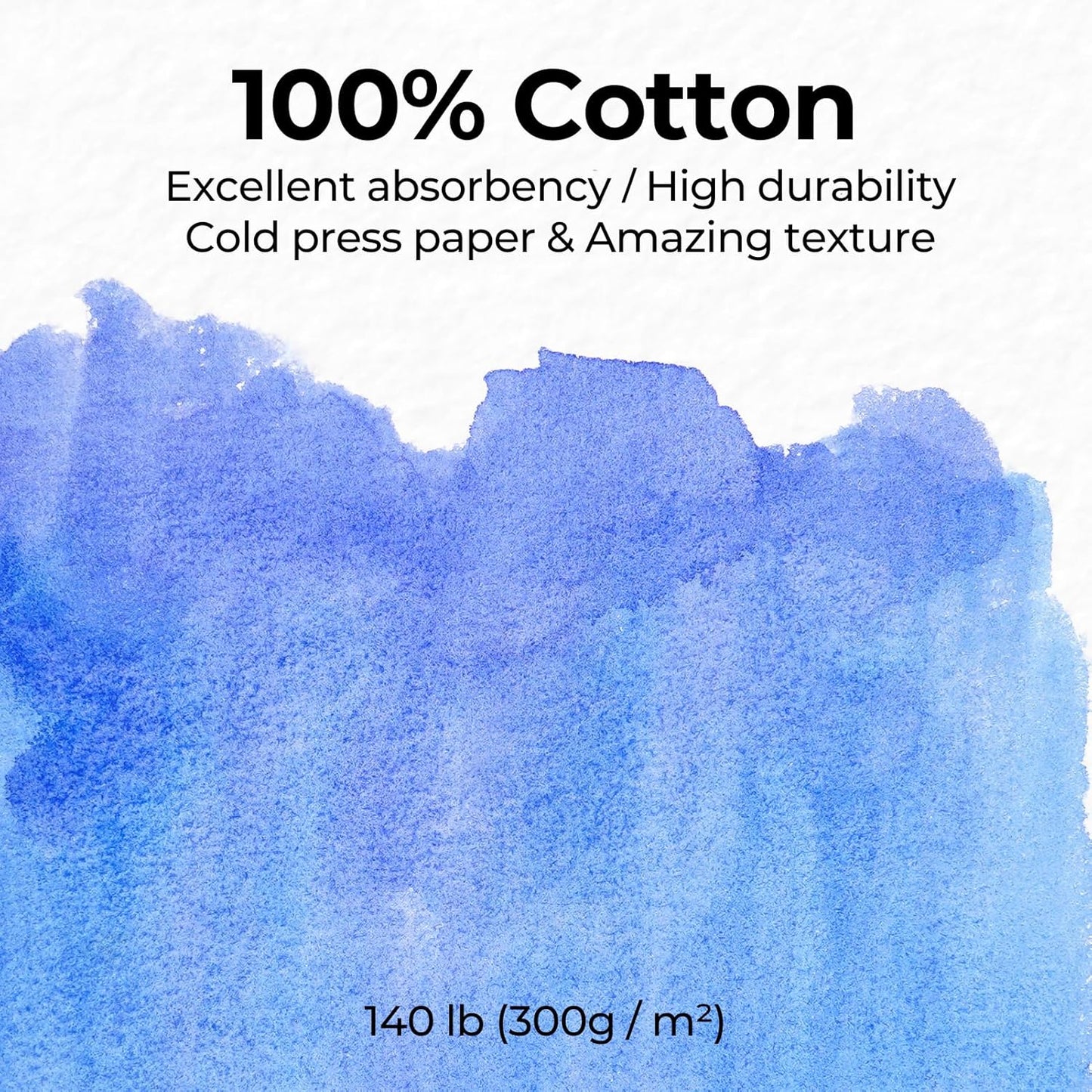 Funto Blank Watercolor Paper Postcards, 100% Cotton, 28 Cards+2 Watercolor Stamps, 4x6, 140lb/300gsm, Acid-Free Heavyweight for Thanks