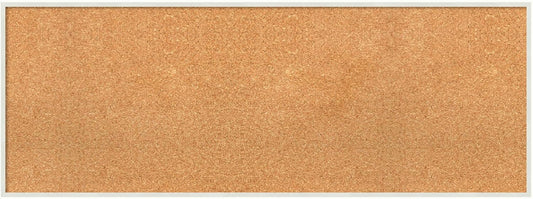 Amanti Art Natural Cork Board for Wall, 17x45 Vision Board with White Frame, Oversize Corkboard Office Decor for Home Organization, Modern Corkboard Pinboard to Display Items for Home Organization in