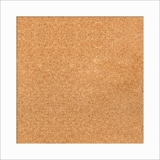 Amanti Art Natural Cork Board for Wall, 19x19 Vision Board with White Frame, Small Corkboard Office Decor for Home Organization, Casual Corkboard Pinboard to Display Items for Home Organization in