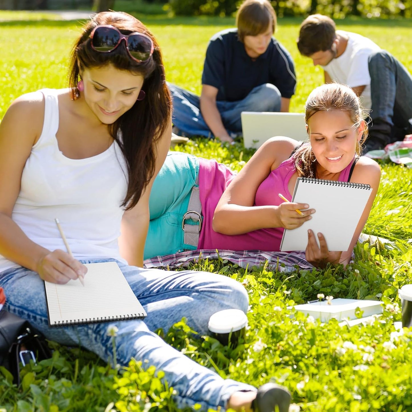 6 Pcs Legal Pad Top Spiral Bound Notebook 70 Sheets Wirebound Notepad Double Sided Ruled Memo Steno Pad with Stiff Back Cover for Business(8.5 x 11 Inches,No Holes,White)