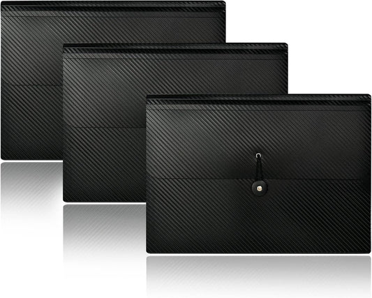 Cesil 3Pcs Expanding File Folders, 13 Pockets File Organizer Accordion File Holder with Elastic Buckles Closure, A4 Paper Document Organizer for Home School Office