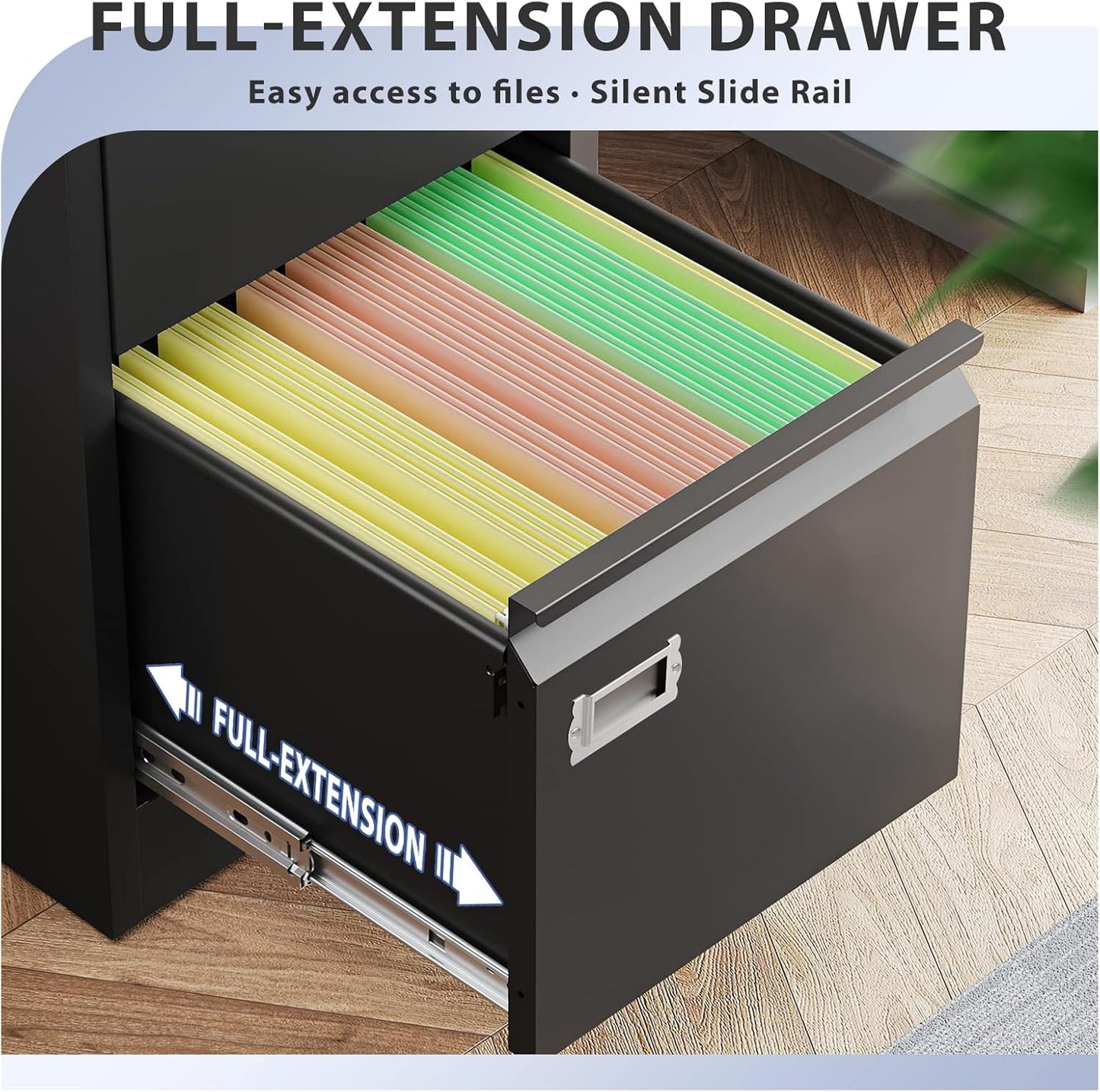 4 Drawer File Cabinet, Filing Cabinets for Home Office, Metal Vertical File Storage Cabinet with Lock, Locking File Cabinet for A4 Legal/Letter, 15" W x 17.7" D x 50.1" H, Assembly Required