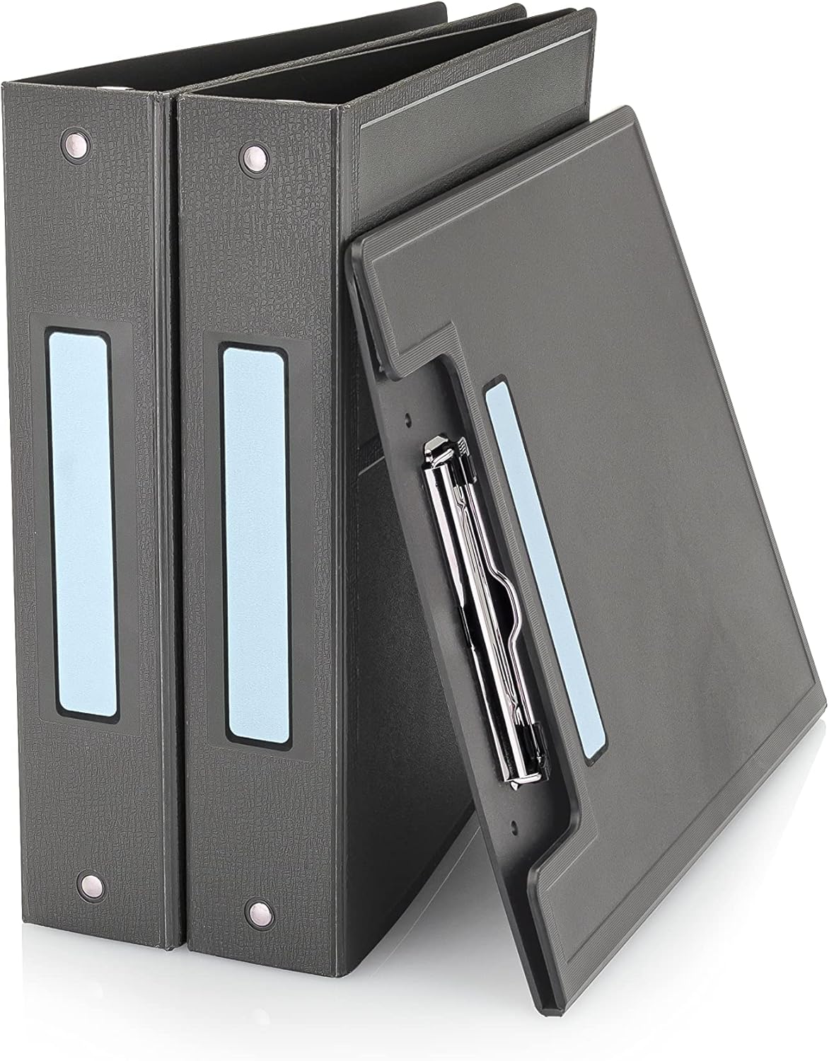 Carstens Adhesive Sticker Labels, 5 3/8” x 1”, Binder Labels for 1” Ring Binder Spines, Sky Blue, Roll of 200