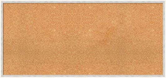 Amanti Art Natural Cork Board for Wall, 21x45 Vision Board with White Frame, Oversize Corkboard Office Decor for Home Organization, Modern Corkboard Pinboard to Display Items for Home Organization in