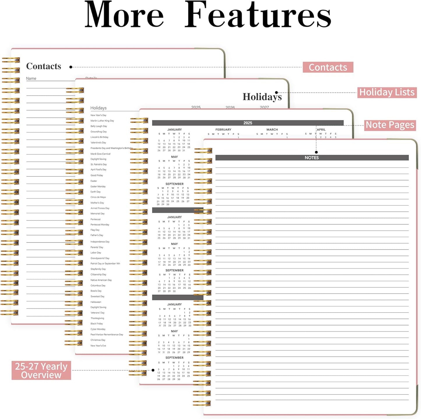 Appointment Planner 2025-2026 - Daily Hourly Schedule Planner from 7am - 10 pm, Weekly & Monthly Hourly Appointment Calendar from July 2025 - June 2026, 9" x 11"-Pink