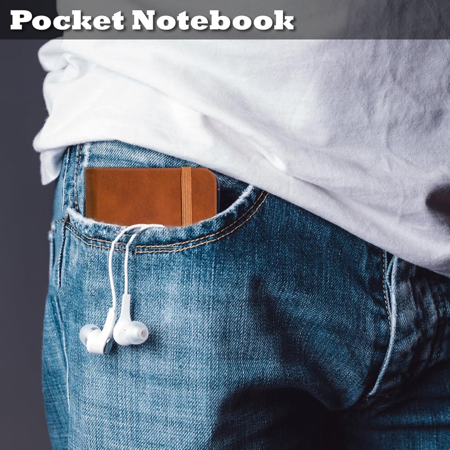 4 Pack Pocket Notebook Small Notebook, 3" x 4.4" Journal Notebook Hardcover with Thick Lined Paper, 200 Pages Leather Cover Mini Journal Notepad (Brown)