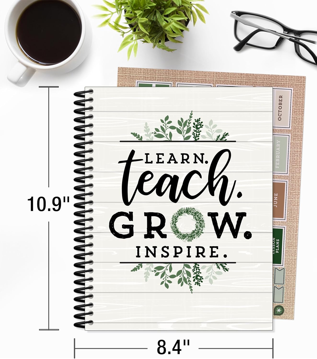 Carson Dellosa Modern Farmhouse Teacher Planner 2025-2026, Undated 8" x 11" Lesson Plan Book With Stickers, Class Schedule, and Weekly Calendar School Supplies, Homeschool and Classroom Must Haves