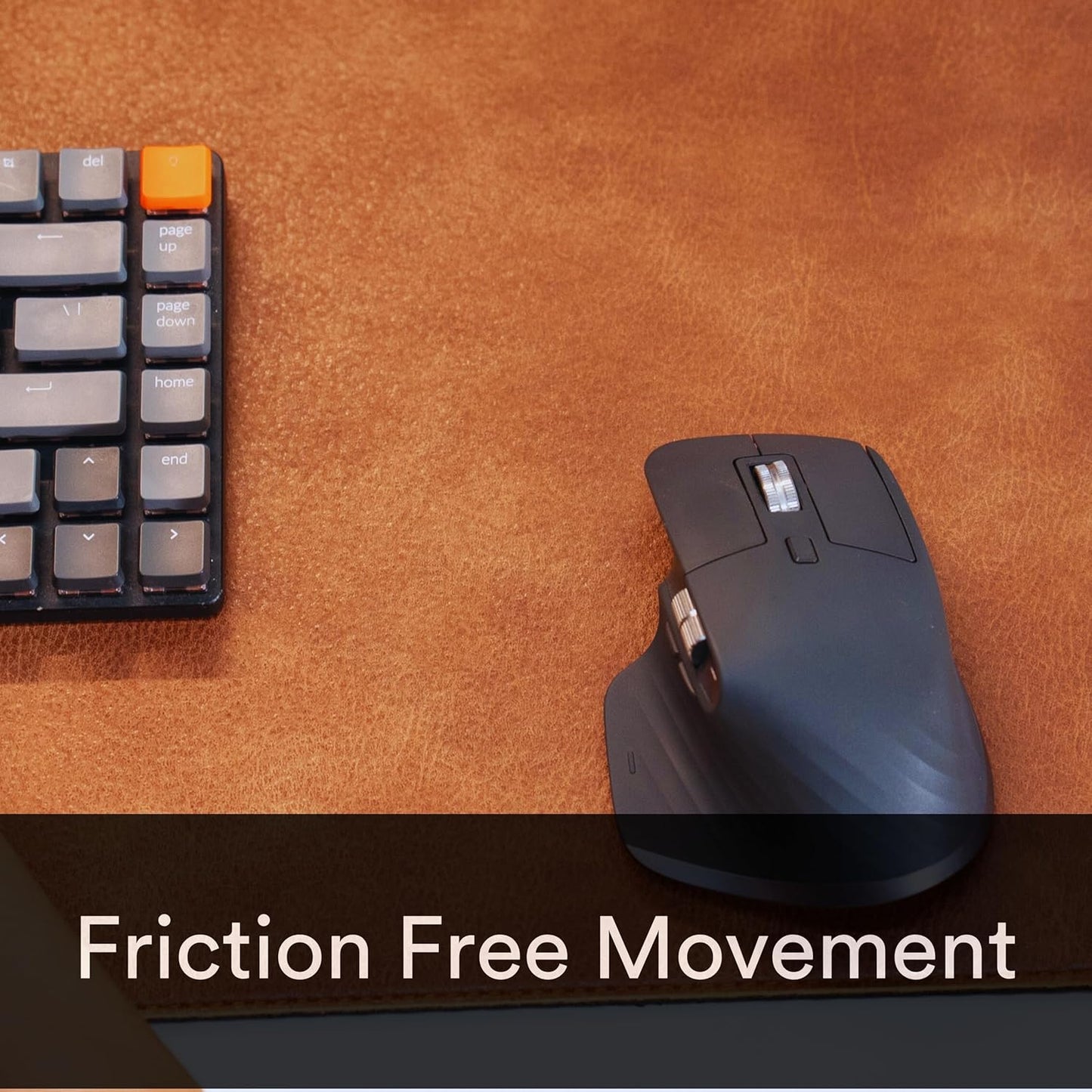 Premium Distressed Faux Vegan Leather Desk Mat | Multifunctional Desk Pad for Home Office | (Brown/Tan, 12" x 36")