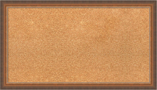 Amanti Art Natural Cork Board for Wall, 16x28 Vision Board with Bronze Frame, Medium Corkboard Office Decor for Home Organization, Modern Corkboard Pinboard to Display Items for Home Organization in