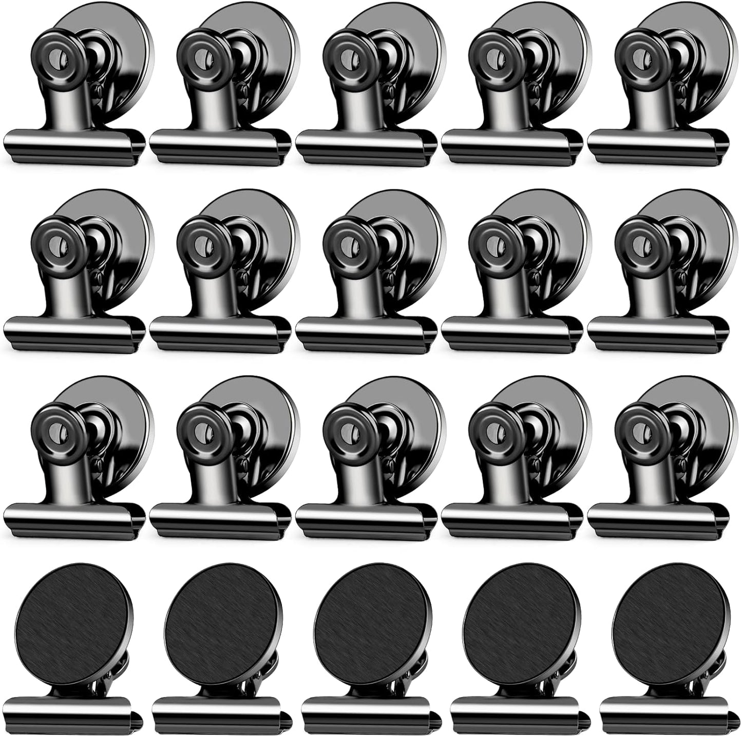 20 Pack Magnetic Clips, Fridge Magnets Refrigerator Magnets, Black Magnet Clips for Whiteboard, Clip Magnets for Photo Displays, Home, Office, Classroom