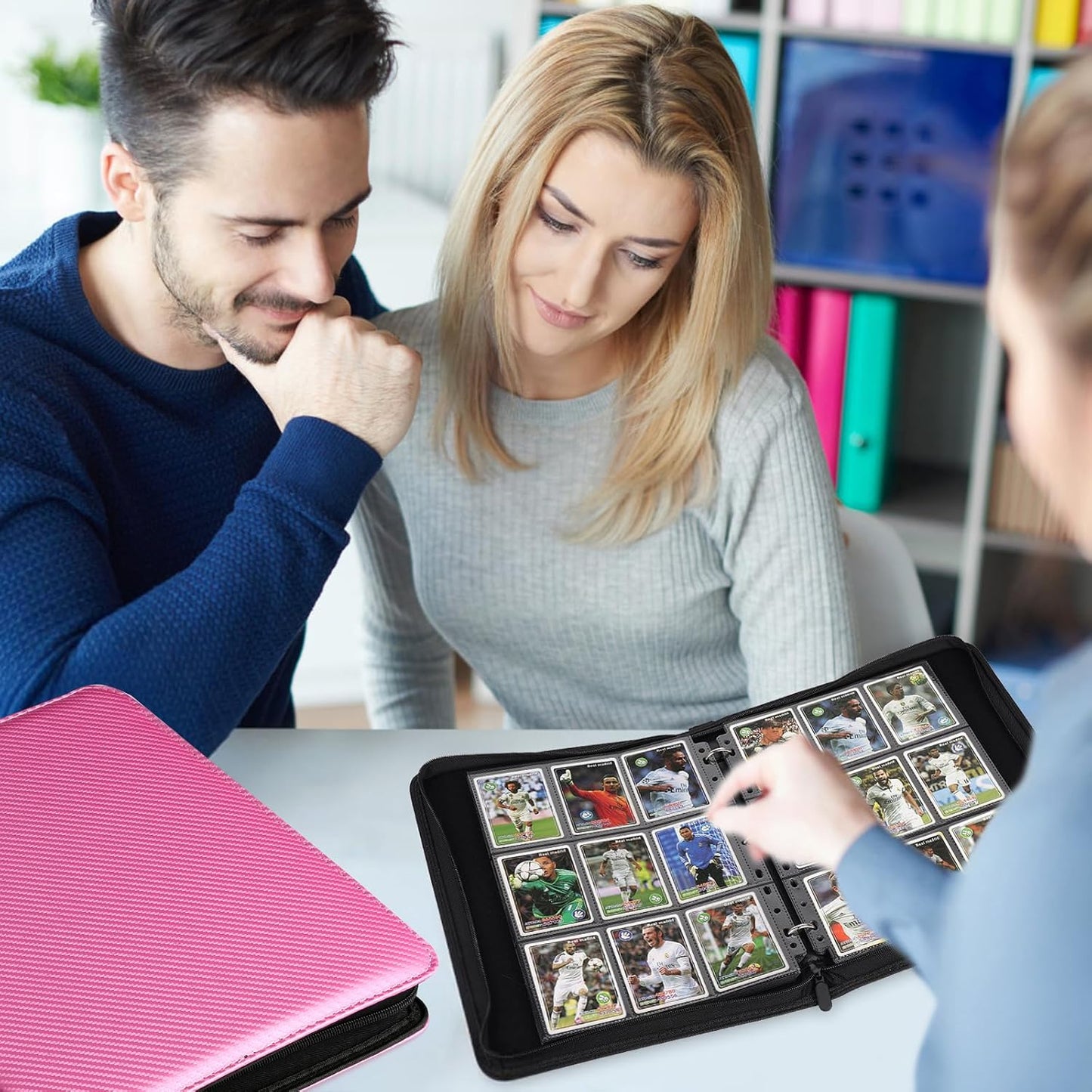 9 Pocket Card Binder, Premium Zip Trading Card Binder, 720 Double Sided Pocket PU Card Collection Binder, Collector Card Album, Card Folder for MTG, TCG, Sports Cards, Game Cards (Pink)