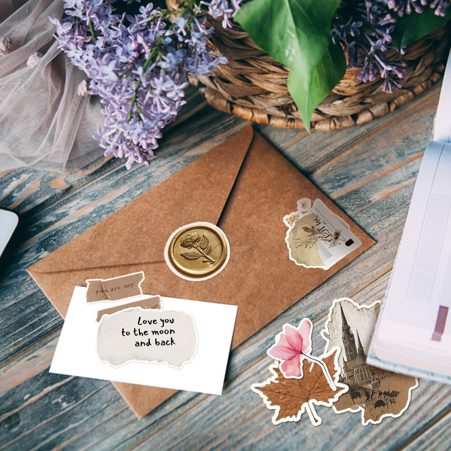 150PCS Vintage Sticker for Scrapbooking, Aesthetic Junk Journal Supplies Kit, Ephemera for Journaling, Planners, Diary, Waterproof DIY Craft Supplies