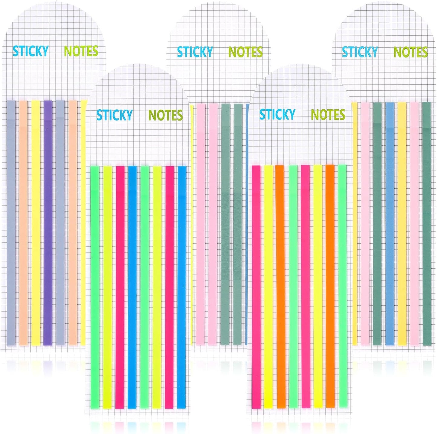 800 Pcs Sticky Long Highlighter Tape, Translucent Sticky Notes, Book Tabs for Annotating Books, Colorful Page Markers Strips, Index Tabs for Aesthetic Office School Study Supplies