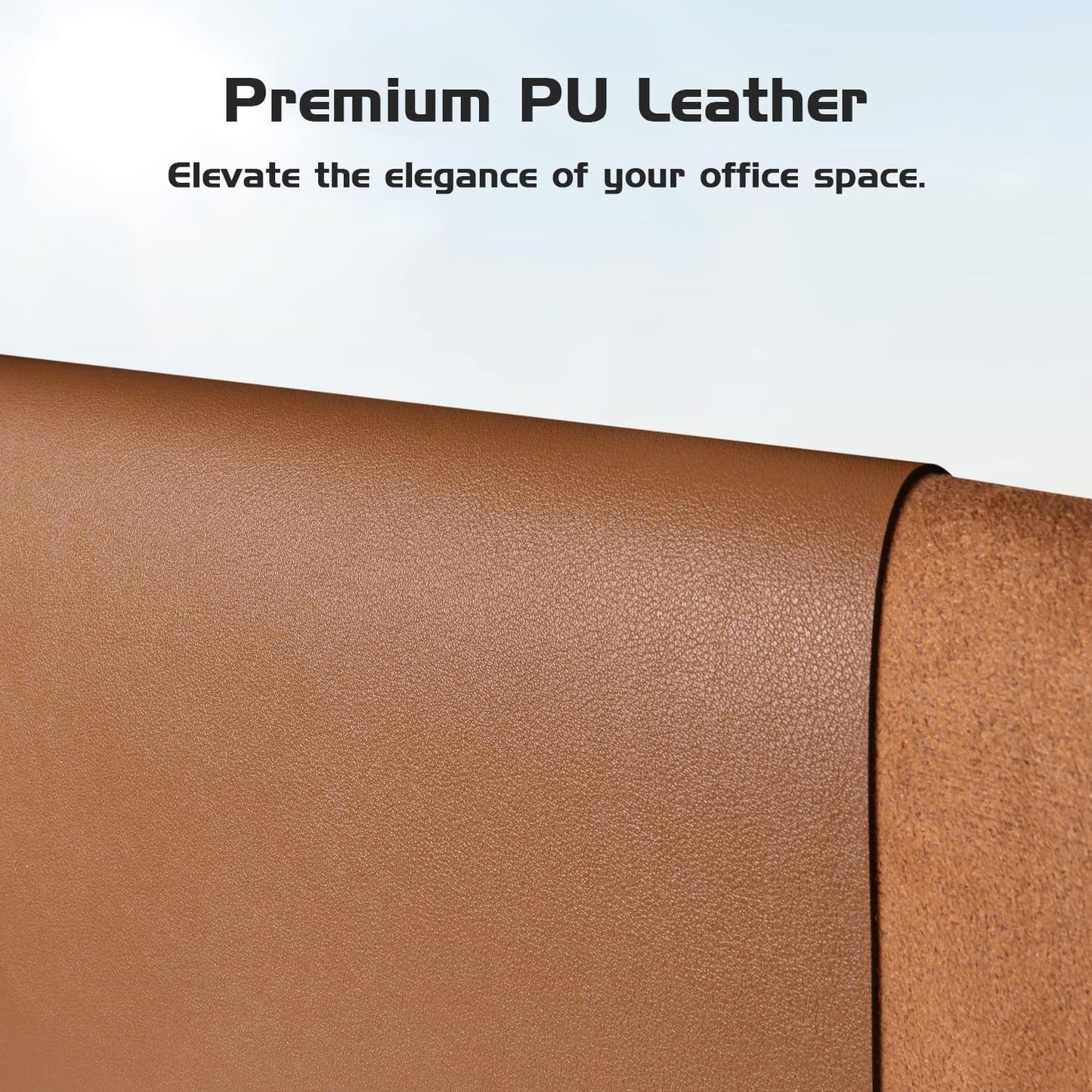 Aothia Leather Desk Pad Protector - Large Mouse Pad, Office Mat, Non-Slip PU Leather Blotter, Laptop Desk Pad, Waterproof Writing Pad for Office and Home (Brown, 38" x 13.7")