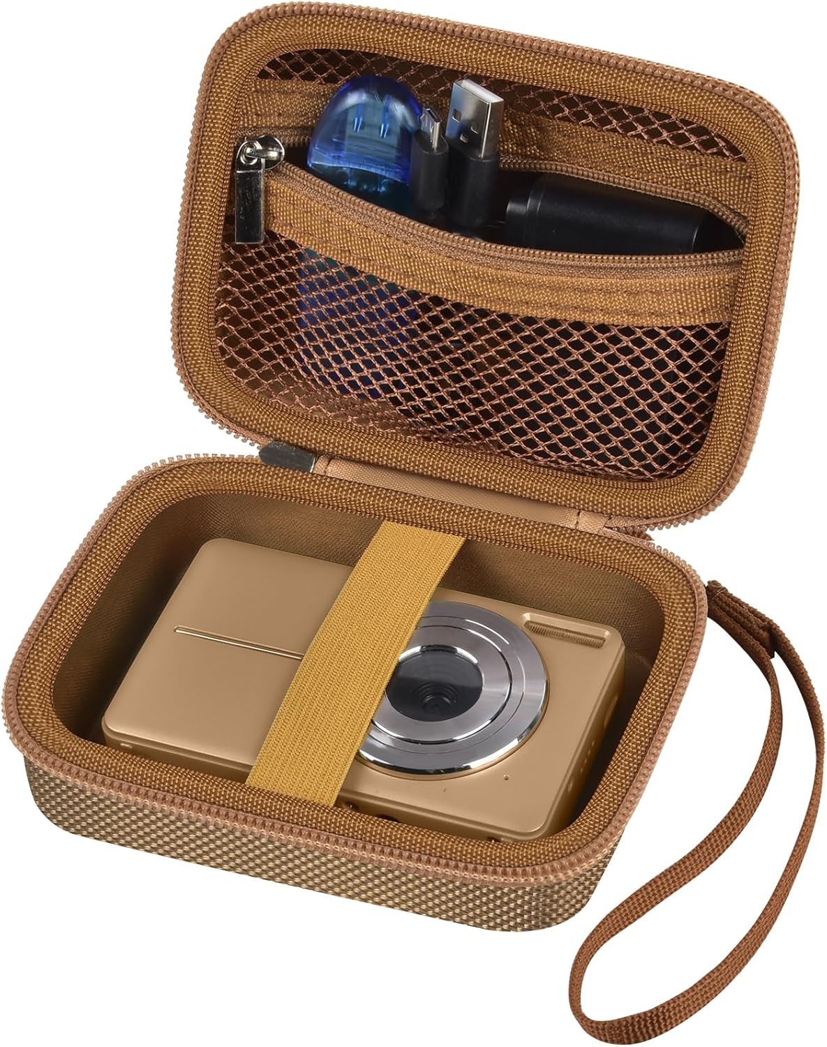 Case Compatible with VAHOIALD FHD 1080P Digital Camera/for CAMKORY Digital Point and Shoot/for Kodak PIXPRO FZ45-BK 16MP Vlogging/for IWEUKJLO/for Nsoela, Holder for SD Card More (Dark Brown)