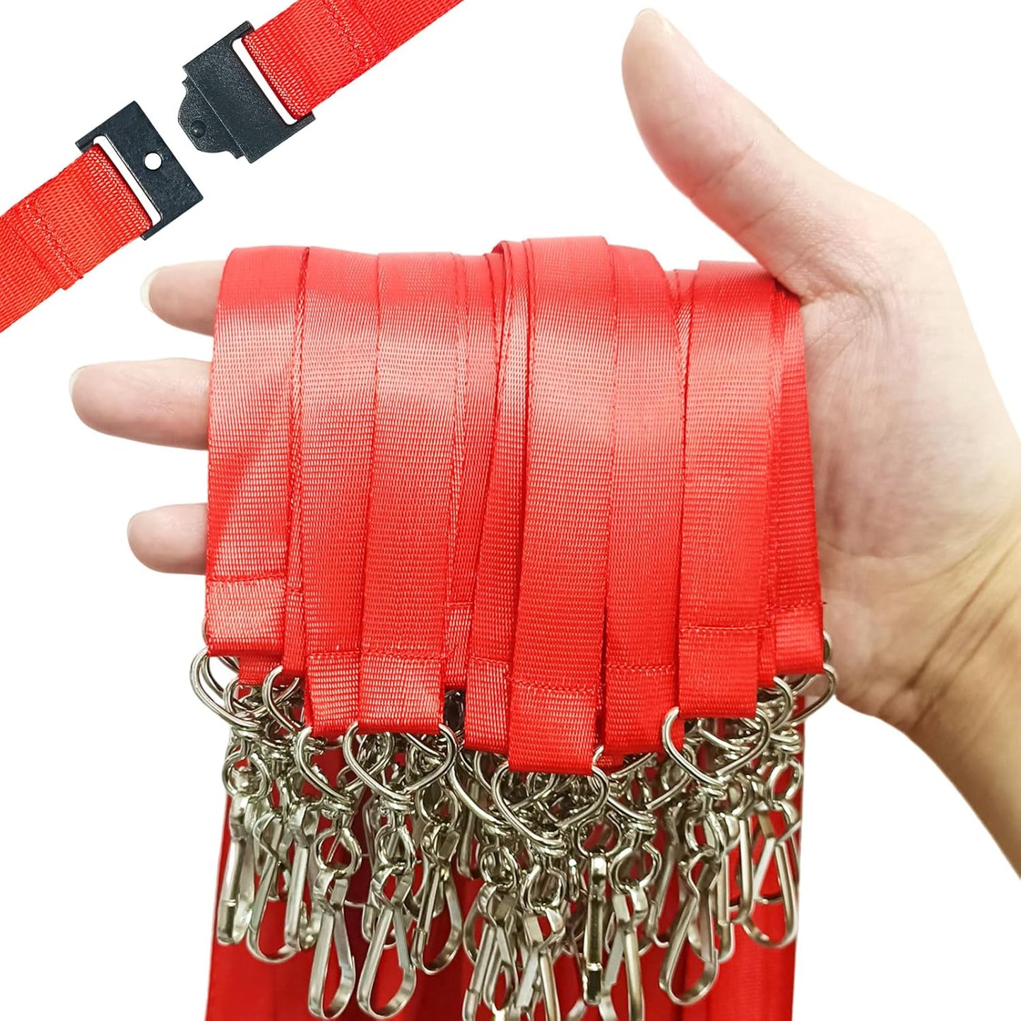 DE Breakaway Lanyards for Id Badges,Teacher Lanyard with with J-Hook Bulk Flat Lanyards for Name tag ID Badges Holder