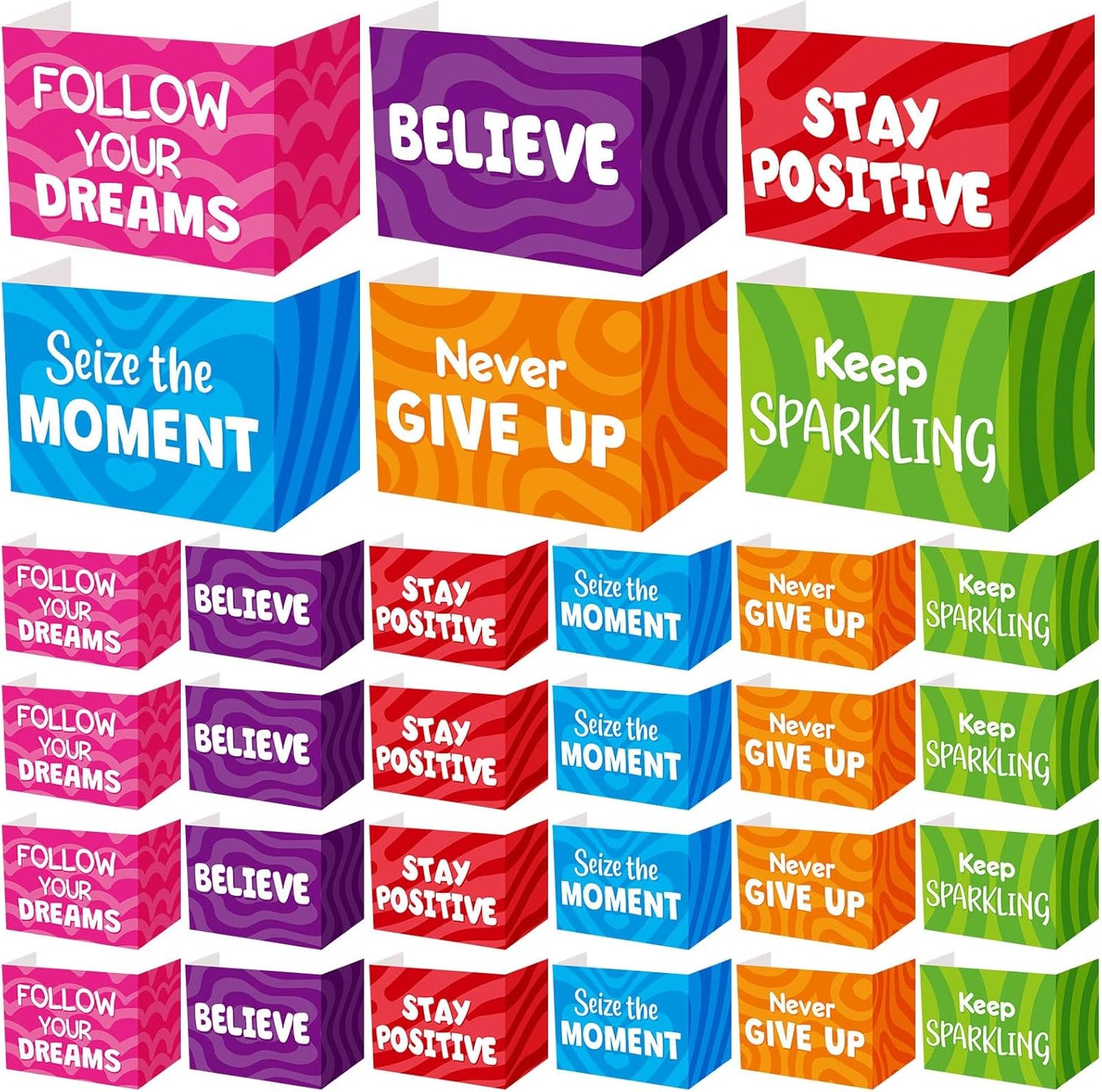 Honoson 24 Pcs Bulk Inspirational Privacy Folders for Students Cardboard Test Privacy Boards Motivational Words Desk Dividers Shield for Classroom School Study Supplies, 6 Styles(Affirmation)