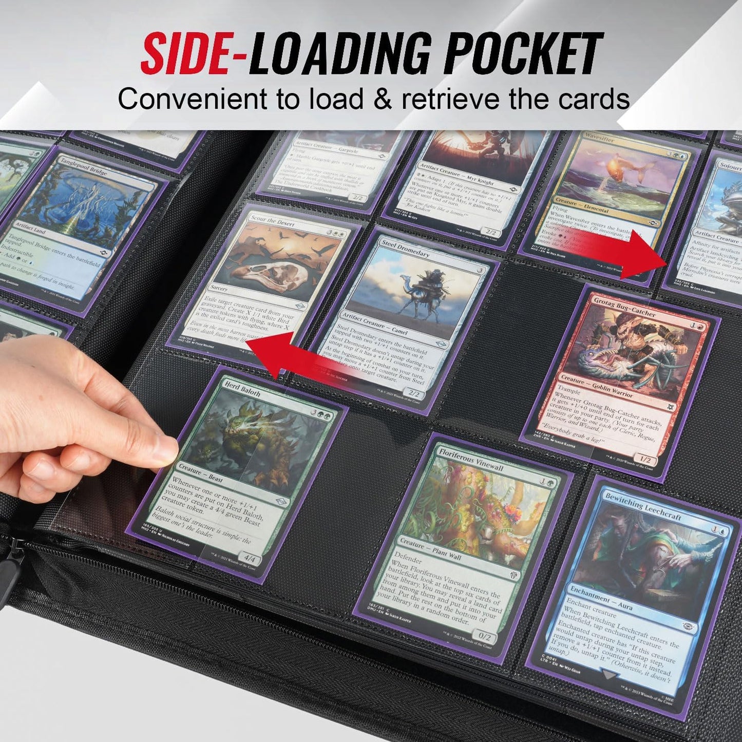 16-Pocket Binder for 1280 Trading Cards, Ringless Album with 40 Double Sided and Side-Loading Pages, Compatible with MTG, Sport Cards and other Standard Collectible Cards