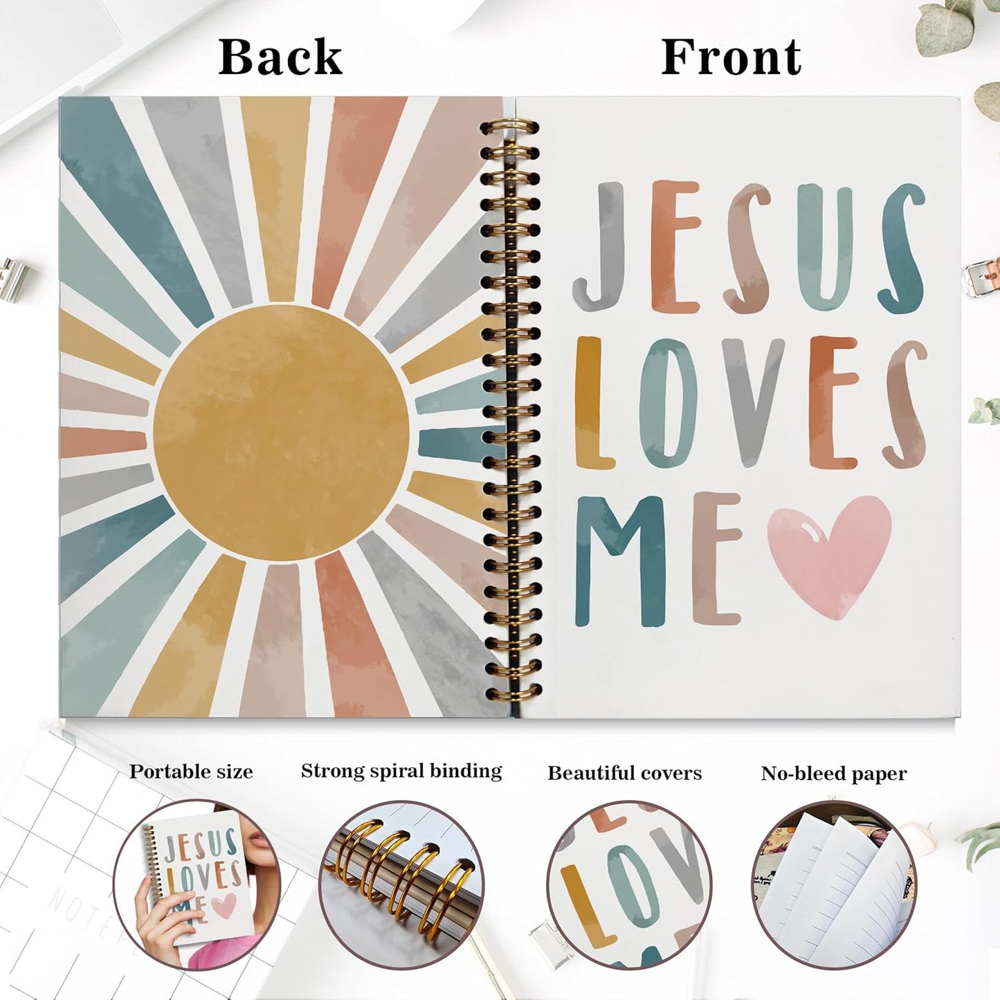 Bible Notebook, A5 Spiral Christian Journal with Floral Pink Butterfly Notebook, Bible Verse-God Says You Are, Inspirational Notebooks for Women, Bible Study, Gift for Birthday Christmas