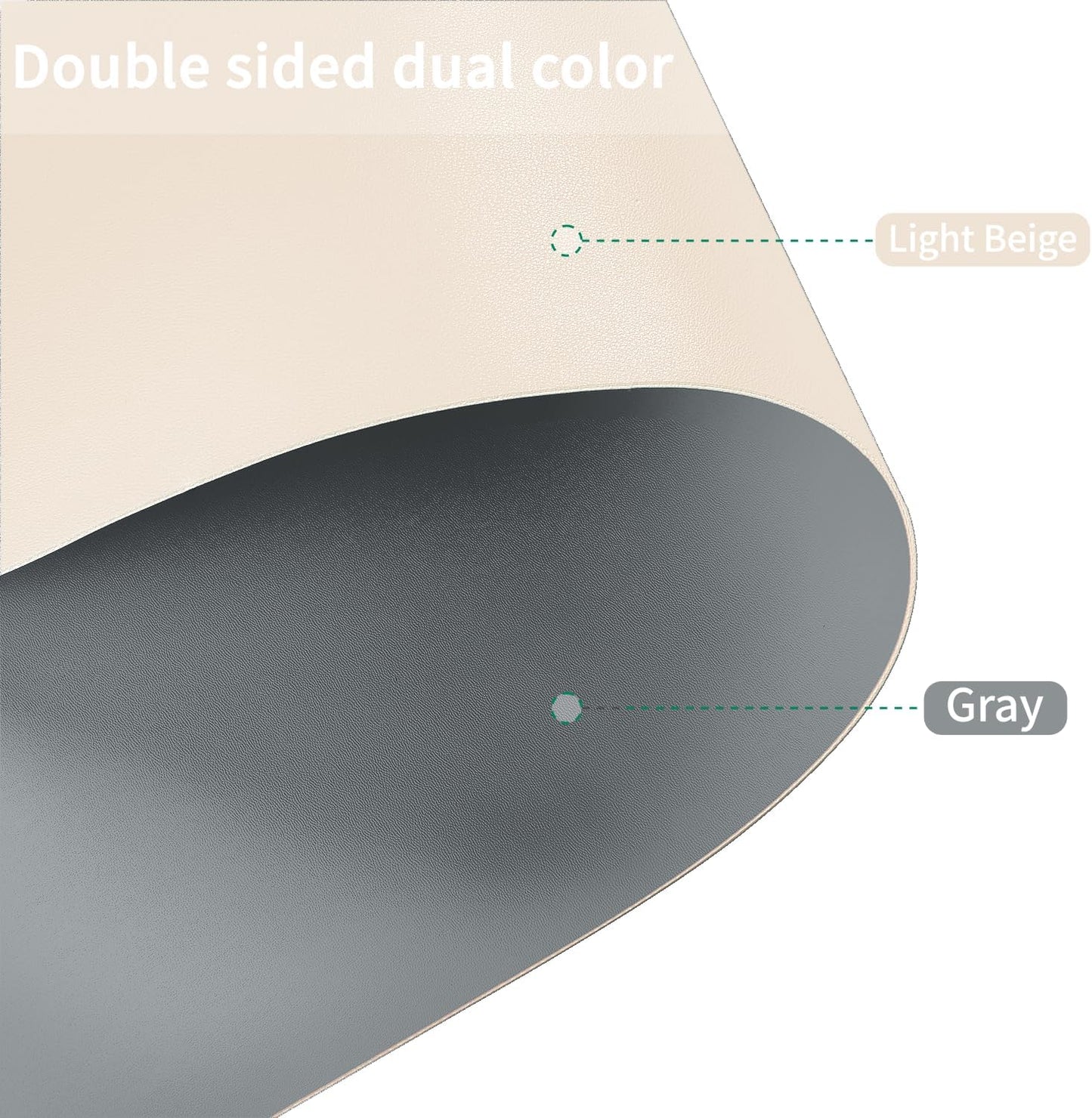 Leather Table Cover,1.8mm Thick,36x60 Inch Table Protector,Table Protector for Dining Room Table,Dining Table Cover，Dining Table Cover Protector(Off White+Light Gray,36x60)