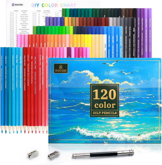 120 Colored Pencils Professional Coloring Pencil Sketch Colored Drawing Pencils Artist Color Pencil for Kids and Adults Coloring Art Color Pencil Set