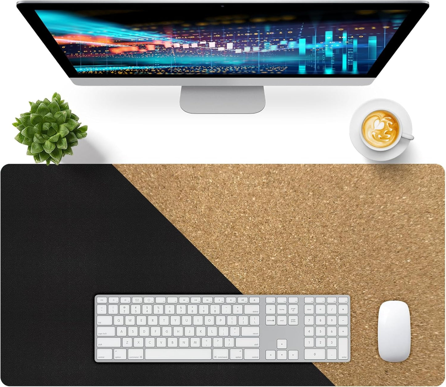 Bloss Black Desk Mat, Leather Desk Pad, Desk Matt for Desktop, Waterproof Desk Pad Mat, Computer Mat for Office Work/Home/Decor/Desk Protector/Cover(31.5 x 15.7 Inches)
