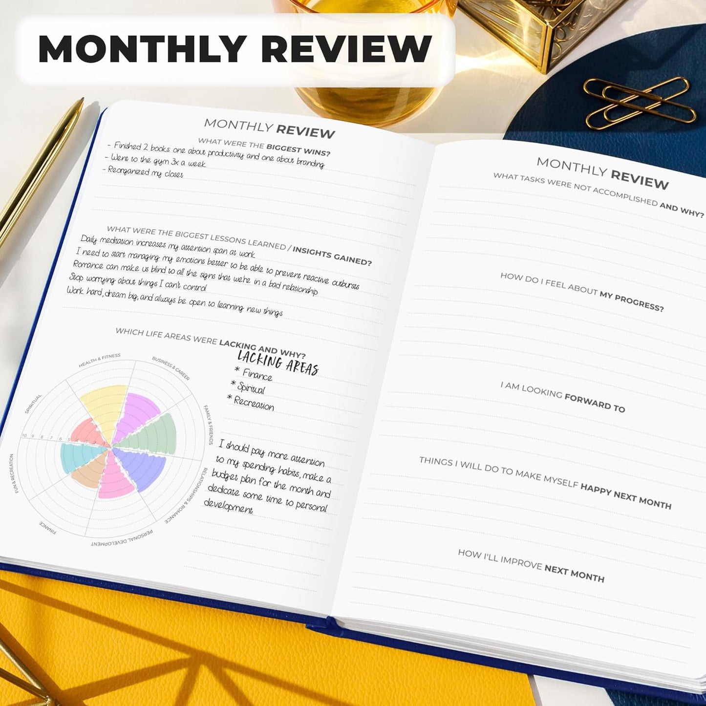 Clever Fox Planner Premium Edition – Undated Luxurious Weekly & Monthly Planner to Increase Productivity and Hit Your Goals – Organizer – Start Anytime, A5, Lasts 1 Year, Navy Blue (Weekly)