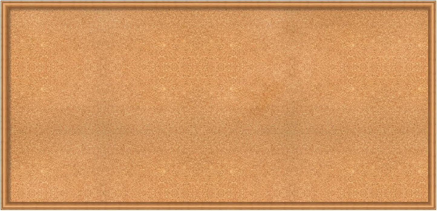 Amanti Art Natural Cork Board for Wall, 30x62 Vision Board with Bronze Frame, Oversize Corkboard Office Decor for Home Organization, Casual Corkboard Pinboard to Display Items for Home Organization