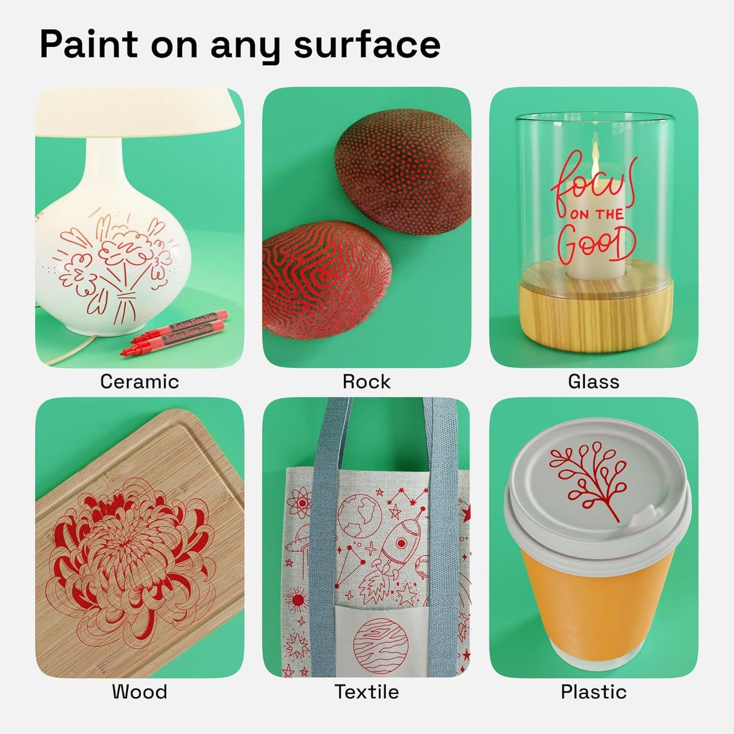 ARTISTRO 2 Red Acrylic Paint Markers - 0.7mm Extra Fine-Tip Paint Pens - Perfect for Crafting, Art Projects, & More