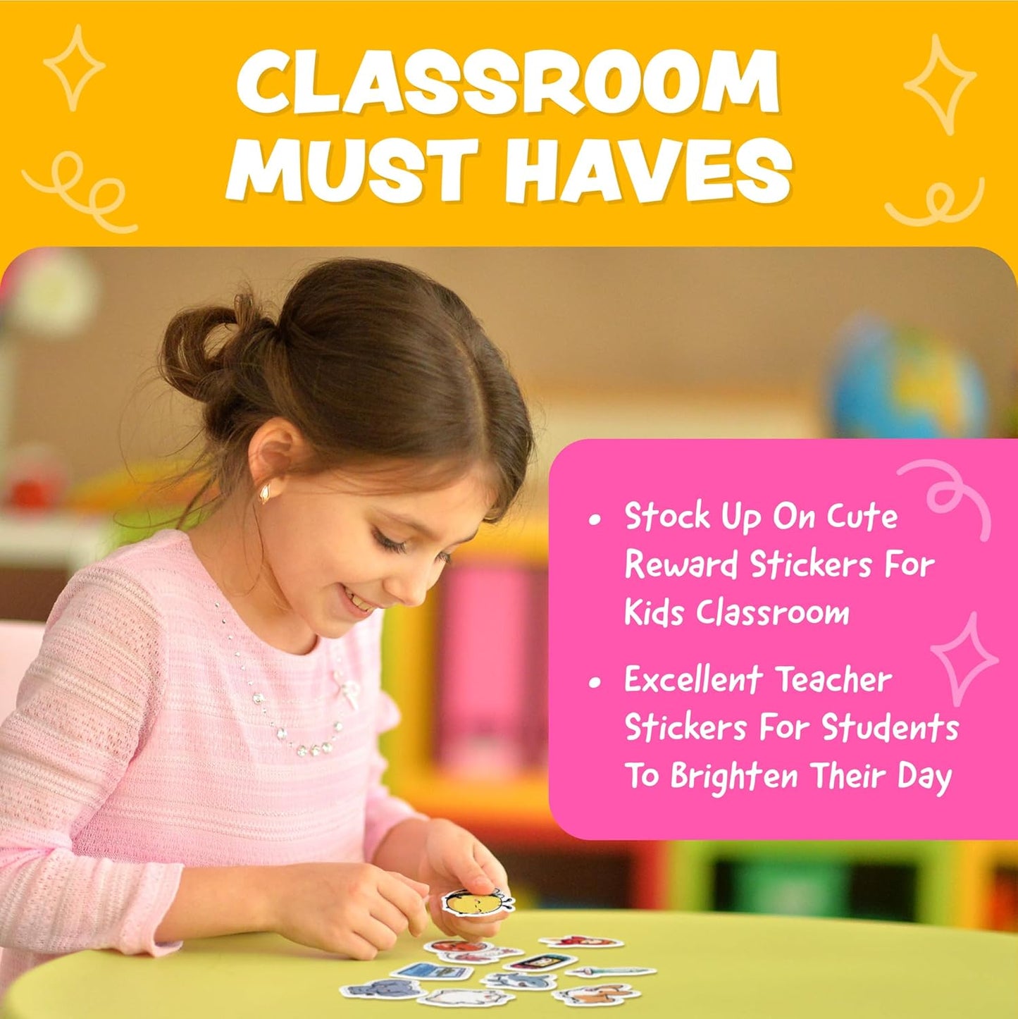 Cute Stickers for Kids - Kawaii Stickers for Kids Classroom Decor, Water Bottle & Teacher Rewards - 108pc Easy Peel Bulk Pack for Teens - Waterproof Vinyl Decals - Scrapbooking, Journaling, Notebook