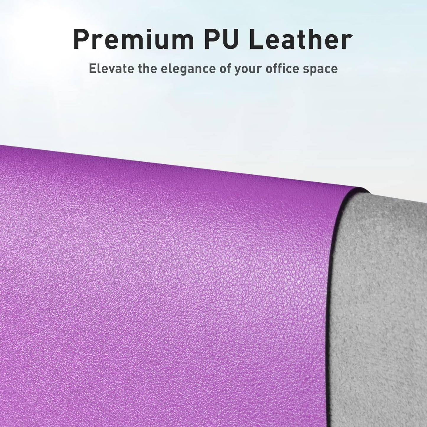Aothia Leather Desk Pad Protector, Mouse Pad, Office Desk Mat, Non-Slip PU Leather Desk Blotter, Laptop Desk Pad, Waterproof Desk Writing Pad for Office and Home (36" x 17", Iris Violet)