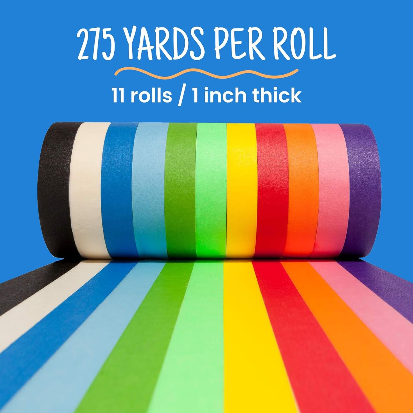 Craftzilla Arts and Crafts Kit for Kids – 11 Colored Masking Tape Rolls, 240 Sheets Construction Paper Assorterd Colors, Kid-Safe Scissors – All-in-One Kids Art Supplies Set - Arts and Craft Supplies