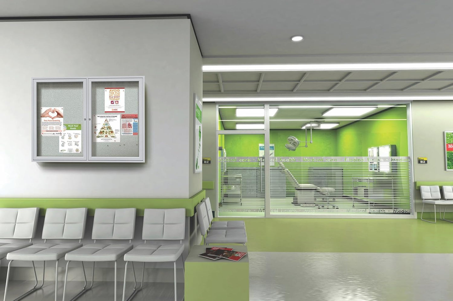 Ghent 48"x60" 2-Door Outdoor Enclosed Vinyl Bulletin Board, Shatter Resistant, with Lock, Satin Aluminum Frame - Caramel (PA24860VX-181), Made in the USA