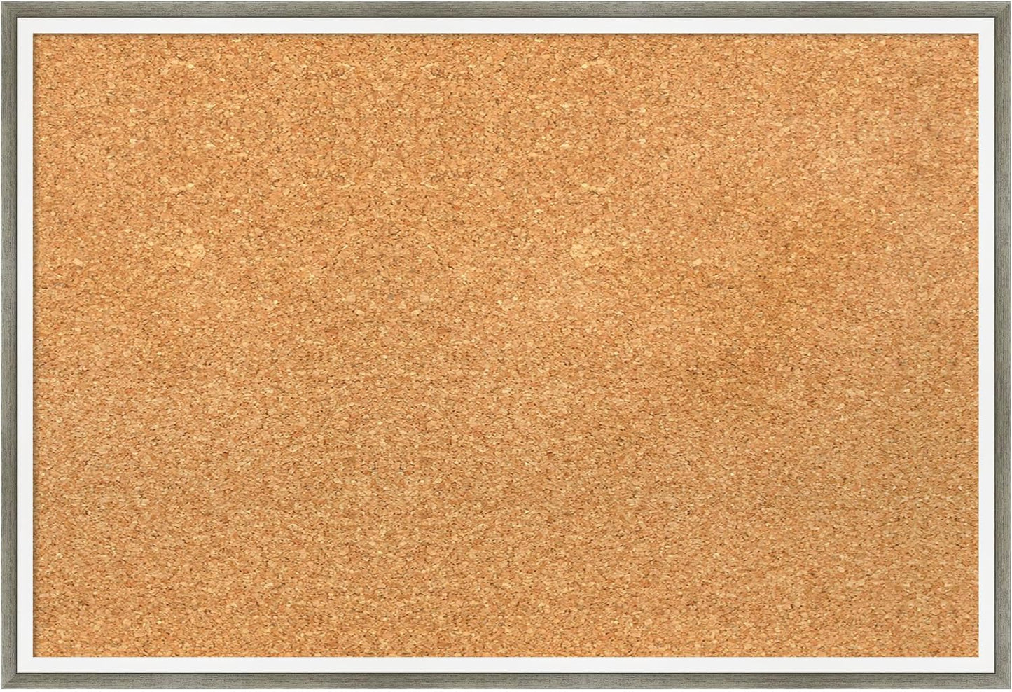 Amanti Art Natural Cork Board for Wall, 17x25 Vision Board with Silver Wood Frame, Medium Corkboard Office Decor for Home Organization, Modern Contemporary Corkboard Pinboard to display items for home