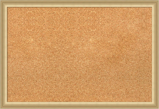 Amanti Art Natural Cork Board for Wall, 18x26 Vision Board with Gold Frame, Medium Corkboard Office Decor for Home Organization, Casual Corkboard Pinboard to display items for home organization