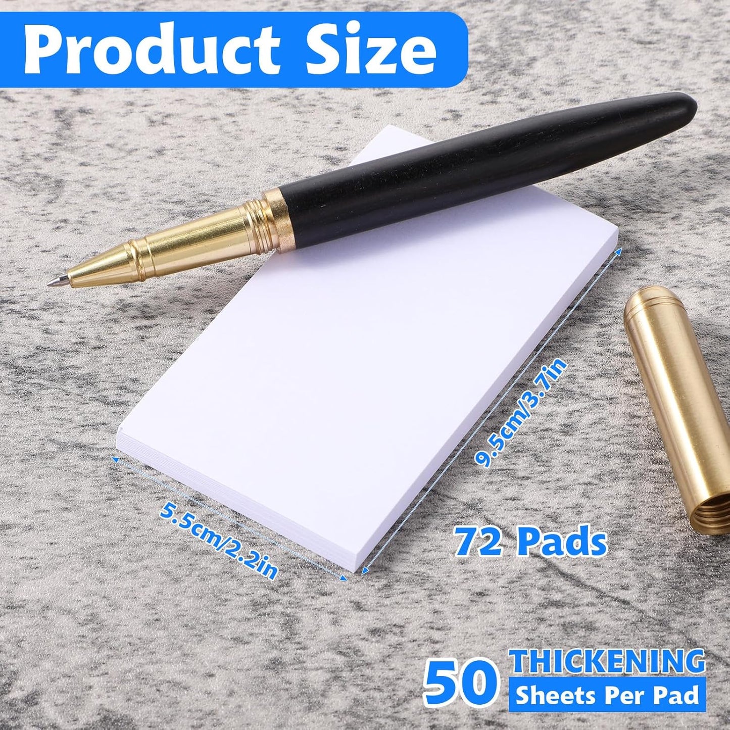 72 Pack Paper Note Pads White Memo Pad Blank Writing Pad Memo Scratch Pads for Waitress Waiter Book to Do Grocery List Small Notebook Restaurant Checkbook, White (2.2 x 3.7 Inch)