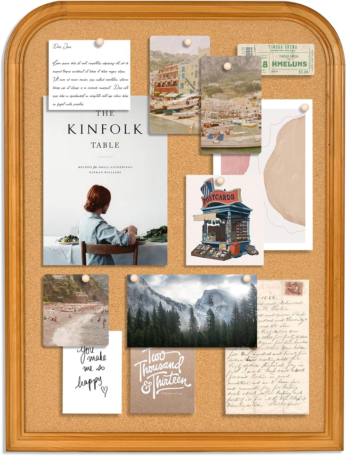 Cork Board for Walls, 32X24 inches Bulletin Board with Frame, Decorative Hanging Pin Board Vision Board Message Board for Office School Home Decor(2R&2S,6080,1p)